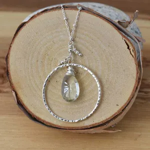 Green Quartz Circle Necklace