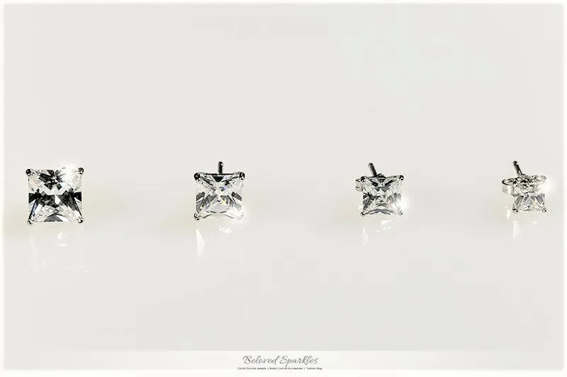 Halsey Princess Cut Stud Earrings – 6mm  | 1.25ct | Sterling Silver