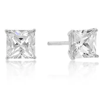 Halsey Princess Cut Stud Earrings – 6mm  | 1.25ct | Sterling Silver