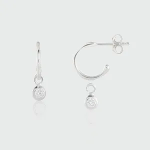 Hampton Moissanite & Silver Interchangeable Gemstone Earrings