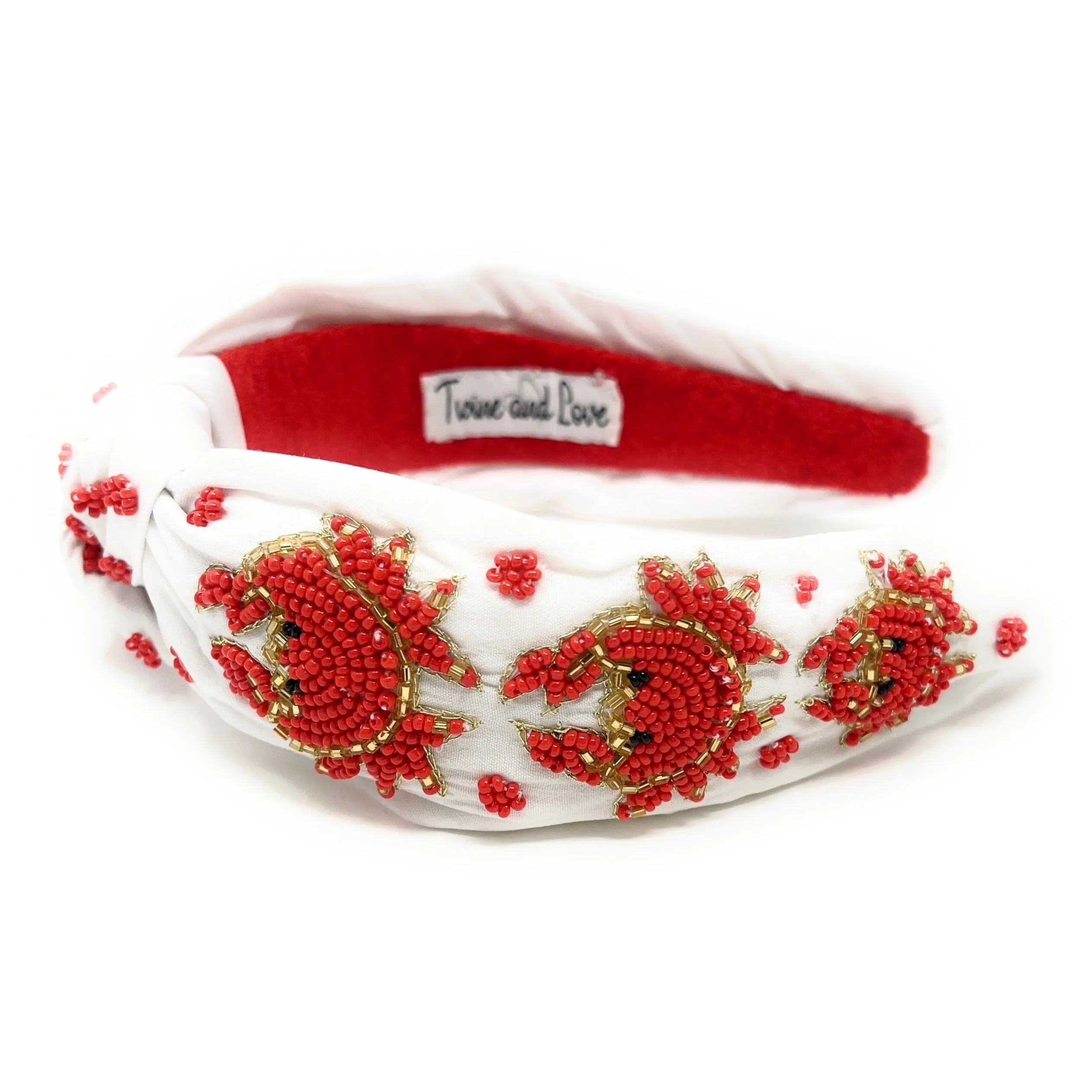 Hand Beaded Crab Knot Headband