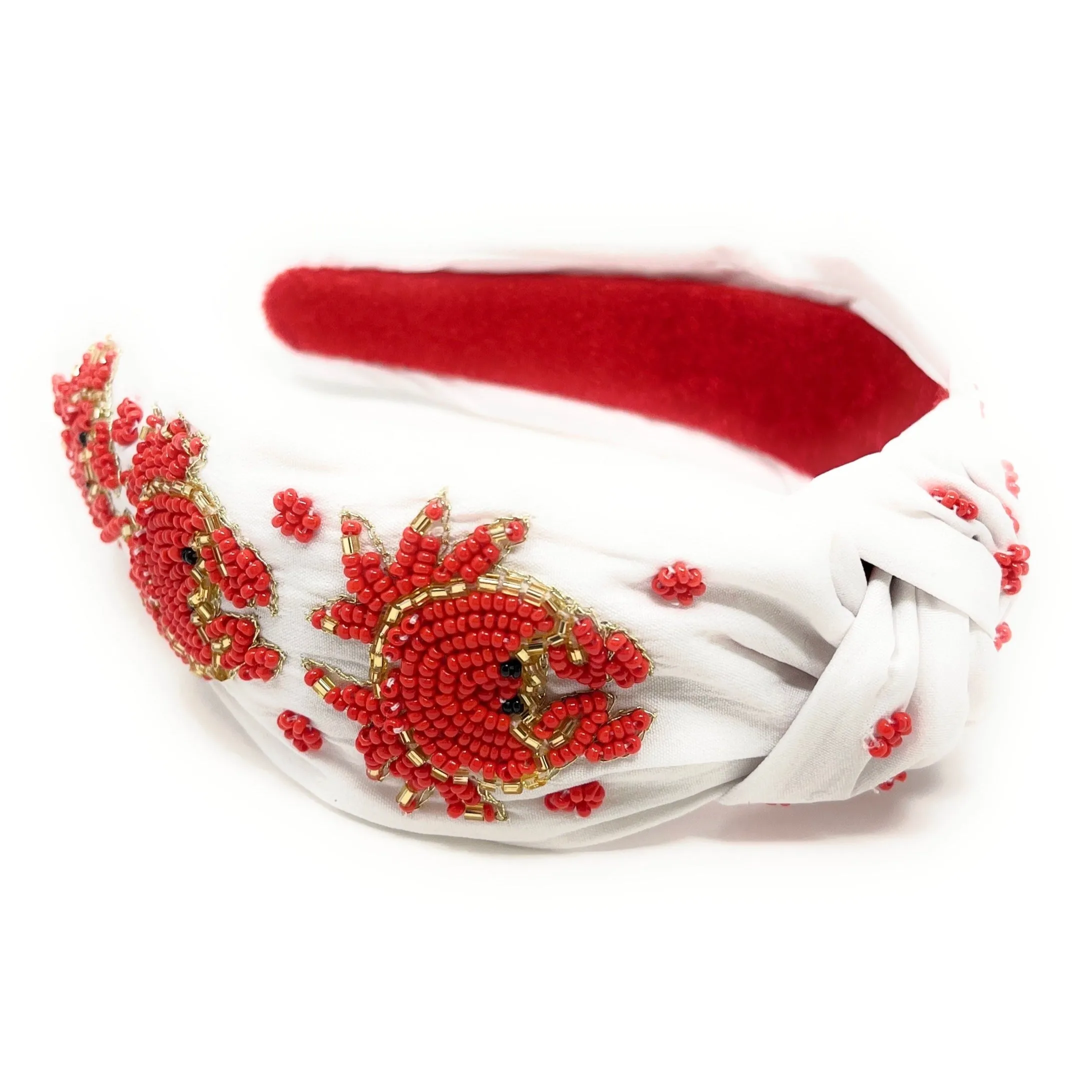 Hand Beaded Crab Knot Headband