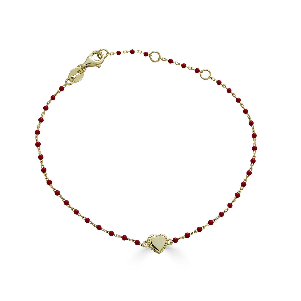 HEART ENAMEL BEADS BRACELET