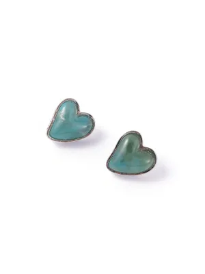 Heart-Shaped Gemstone Earrings