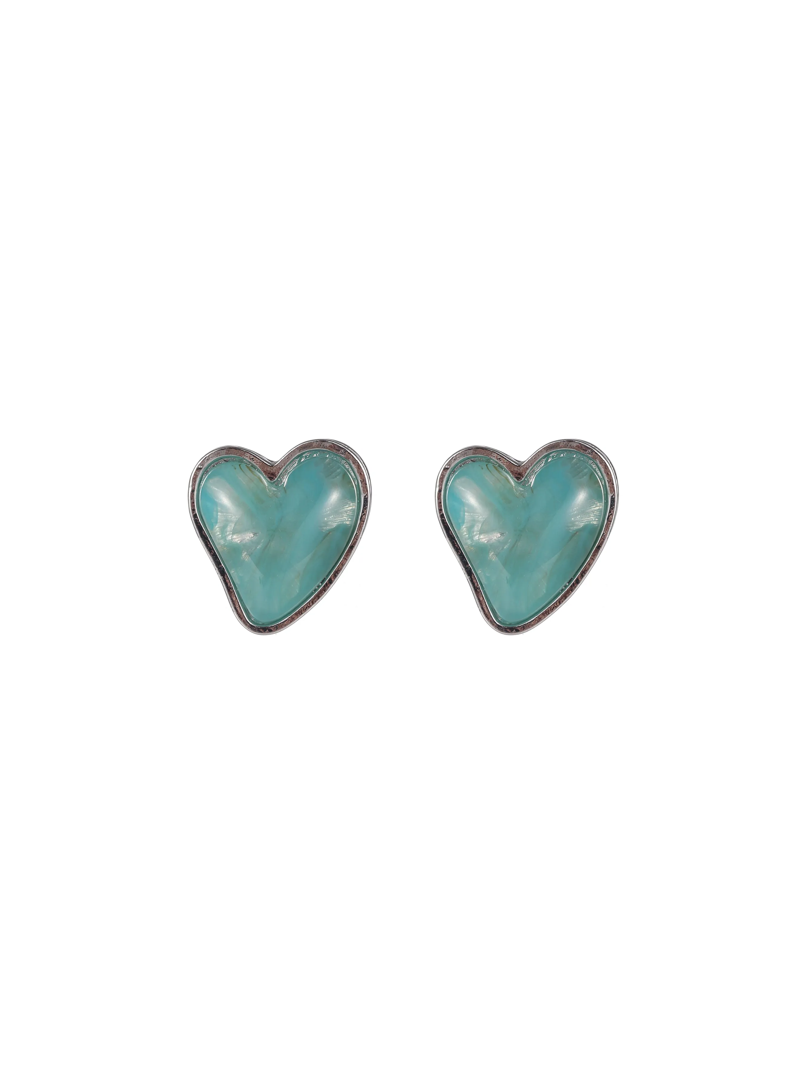 Heart-Shaped Gemstone Earrings