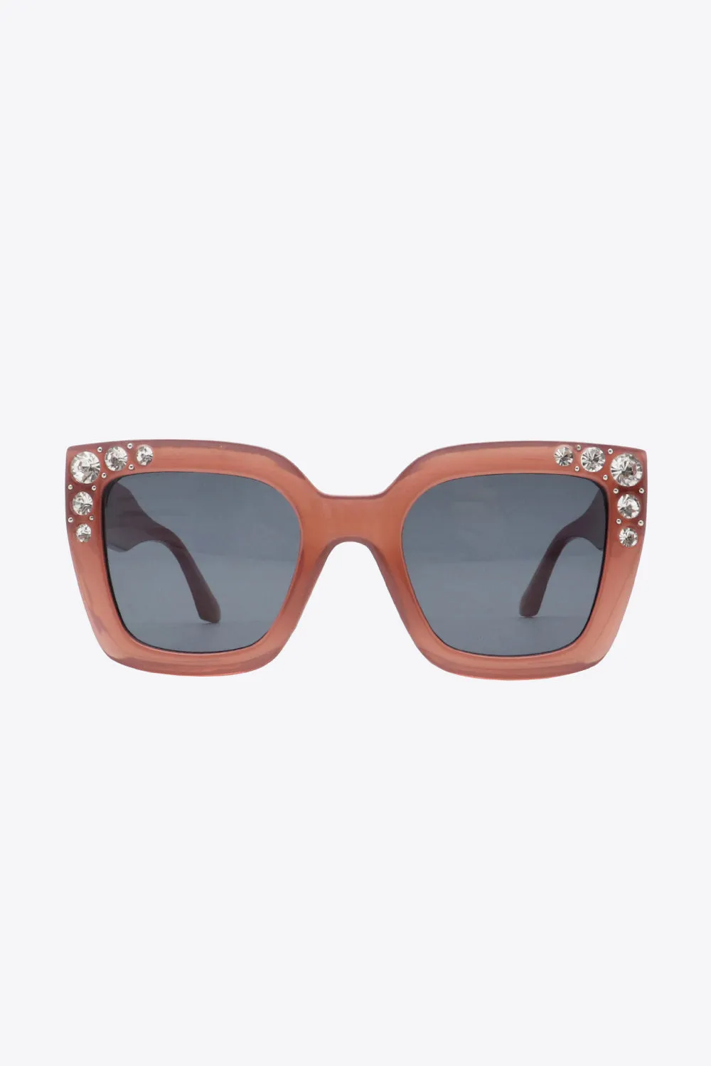 Inlaid Rhinestone Polycarbonate Sunglasses