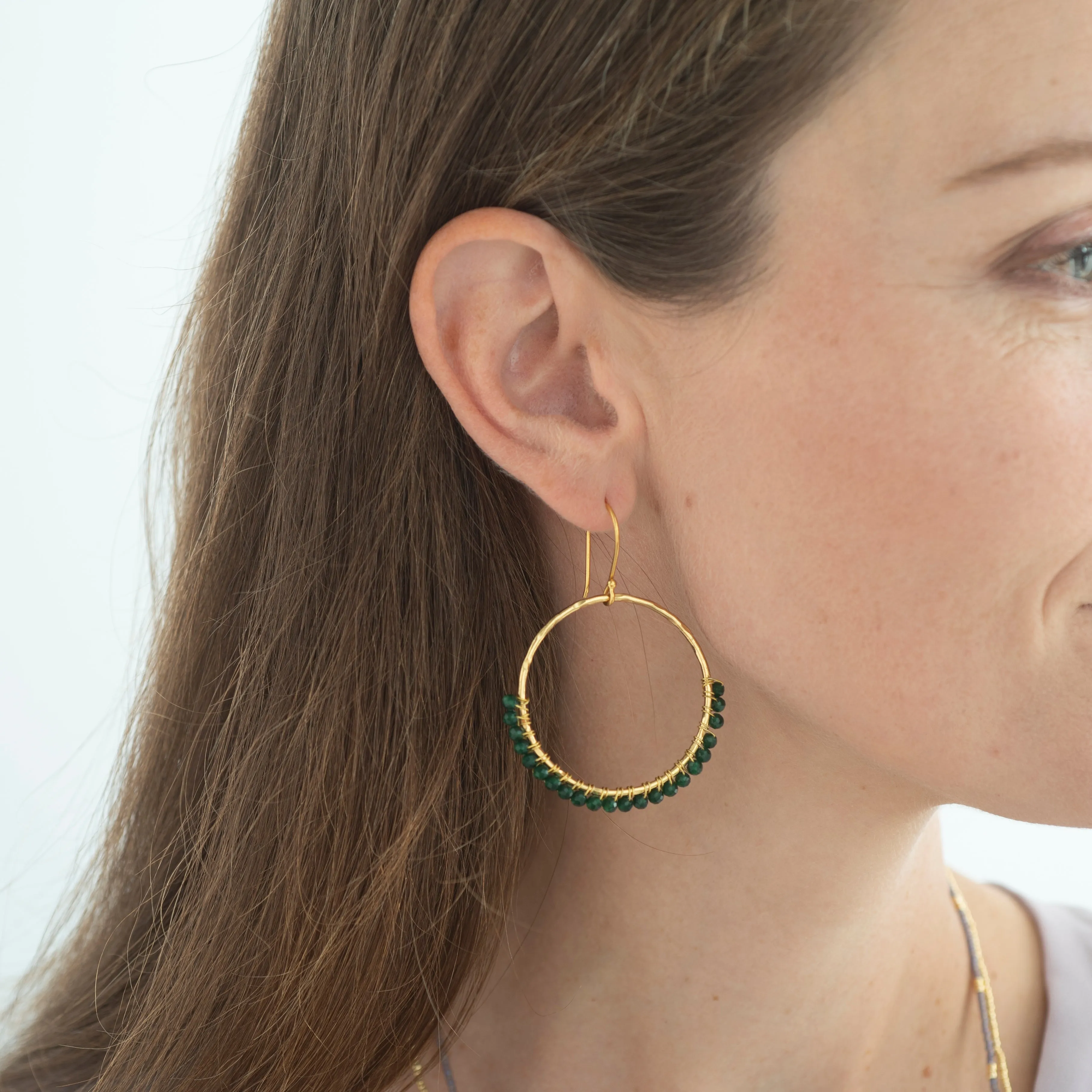 Kindness Aventurine Gold Plated Earrings - A Beautiful Story