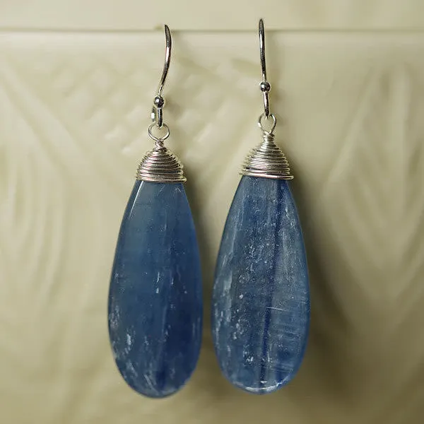 Kyanite Teardrop Earrings by Anne Vaughan