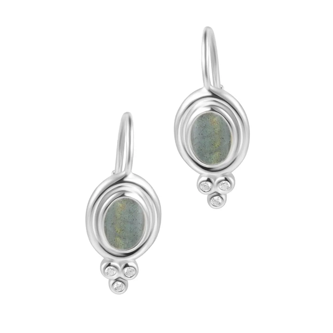 Labradorite Droplet Earrings .925 sterling silver