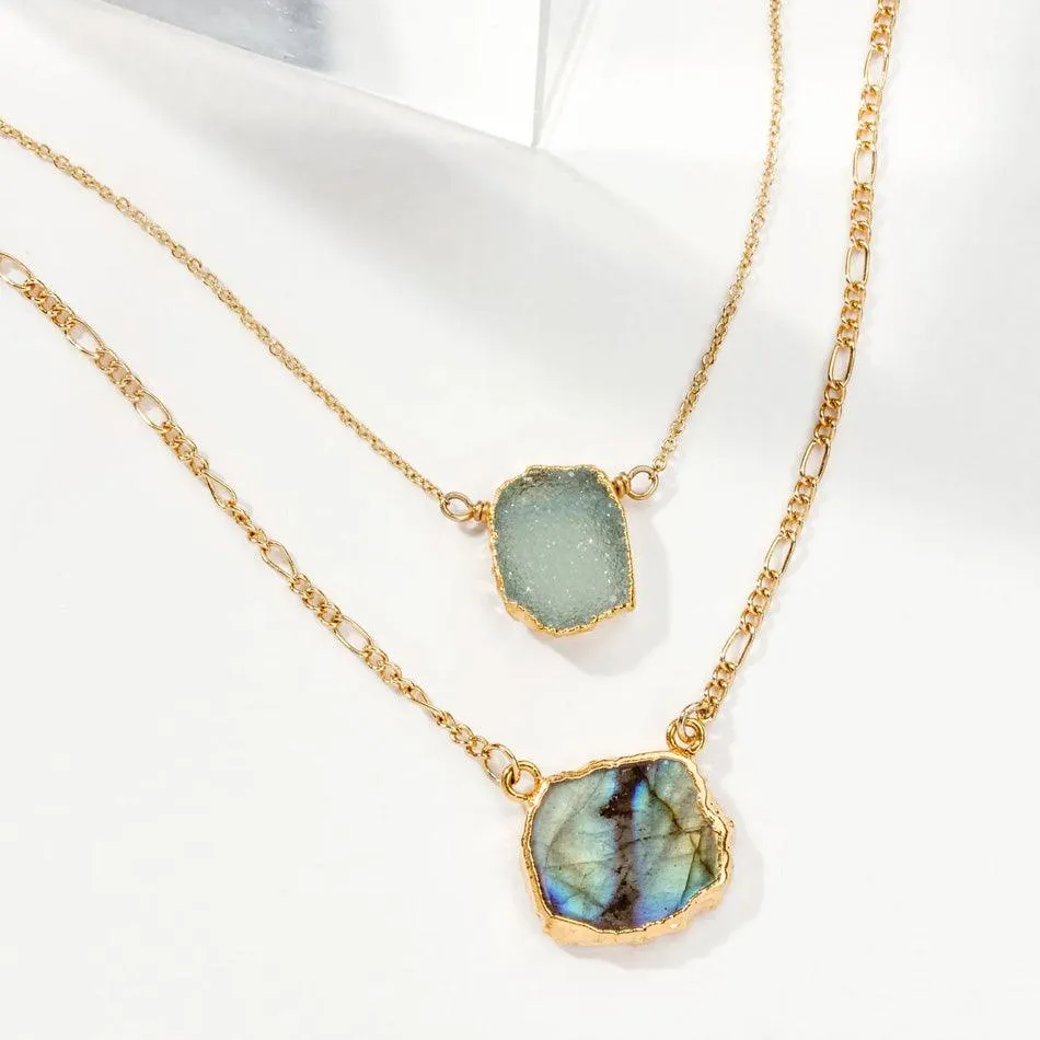 Labradorite Layered Necklace Set