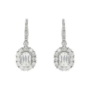 L'Amour Crisscut Diamond Halo Earrings