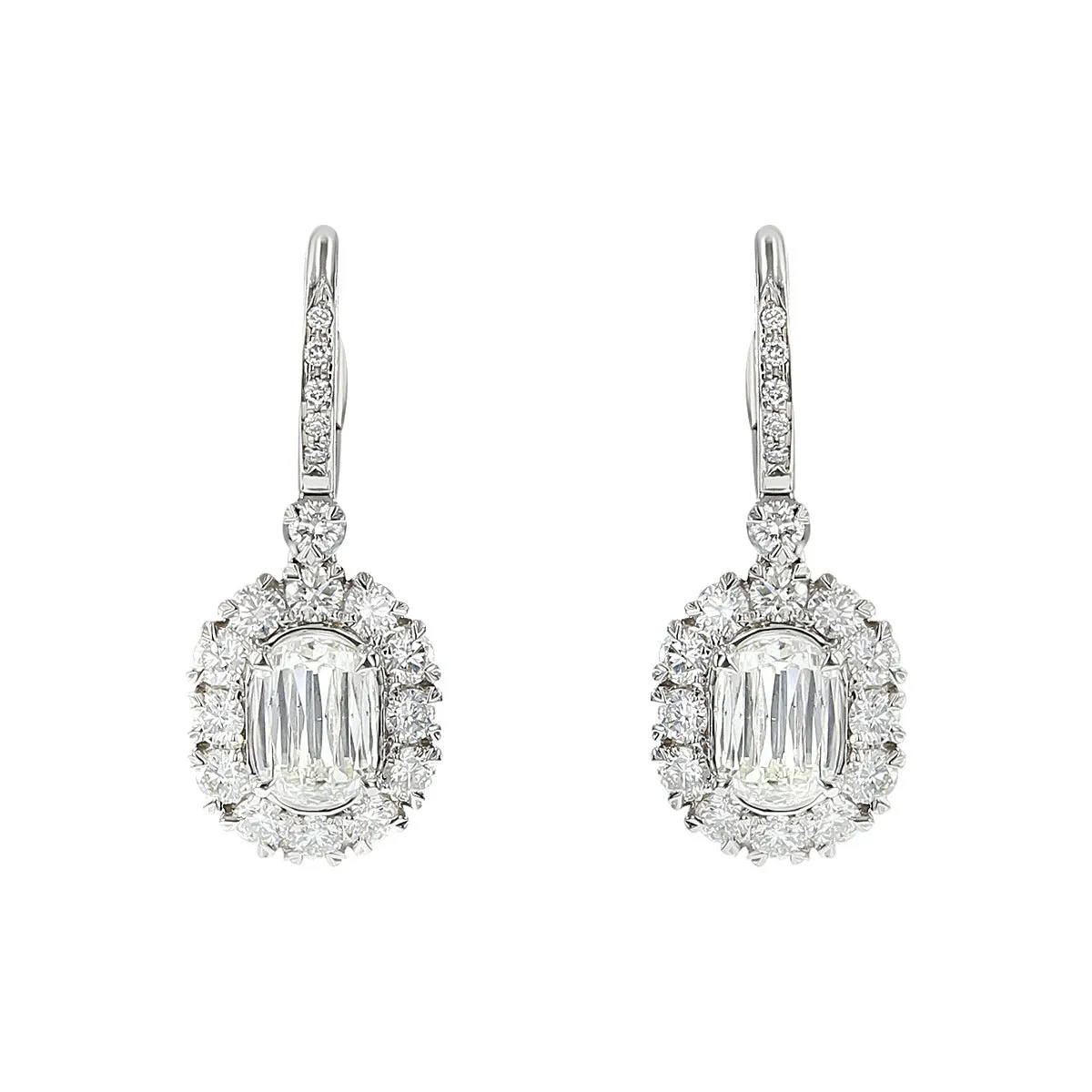 L'Amour Crisscut Diamond Halo Earrings