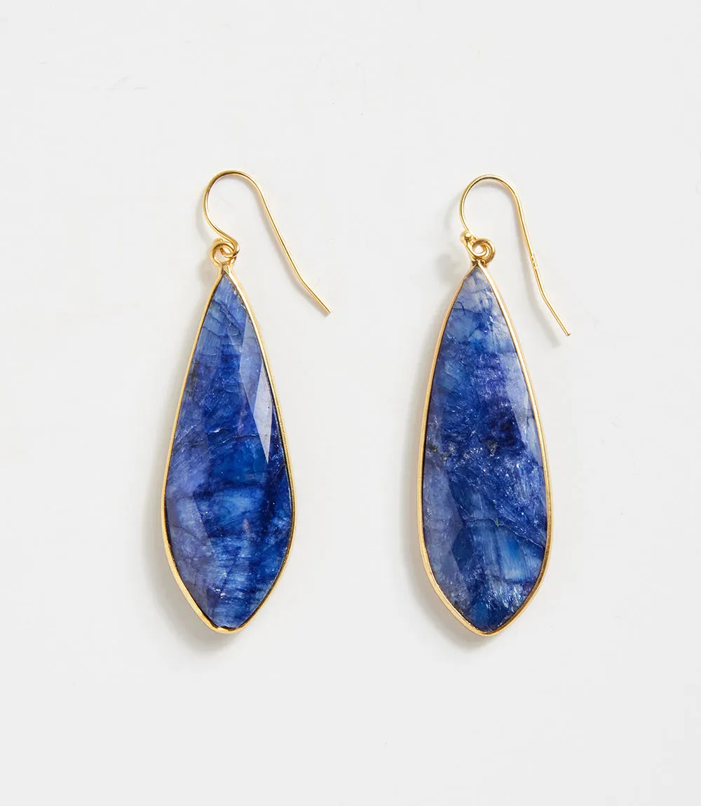 Large Natural Gemstone Earrings