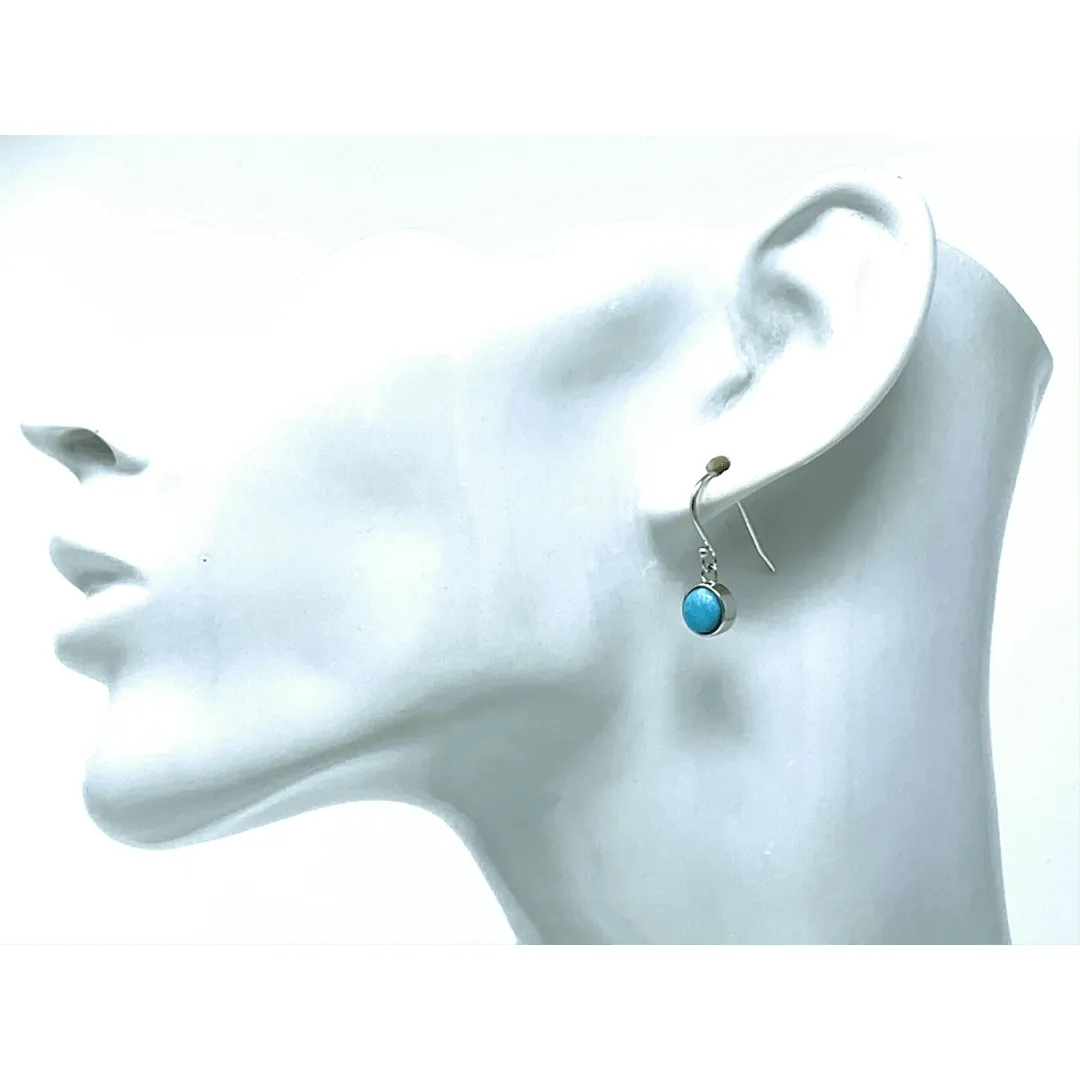 Larimar Circle Sterling Silver Dangle Earrings