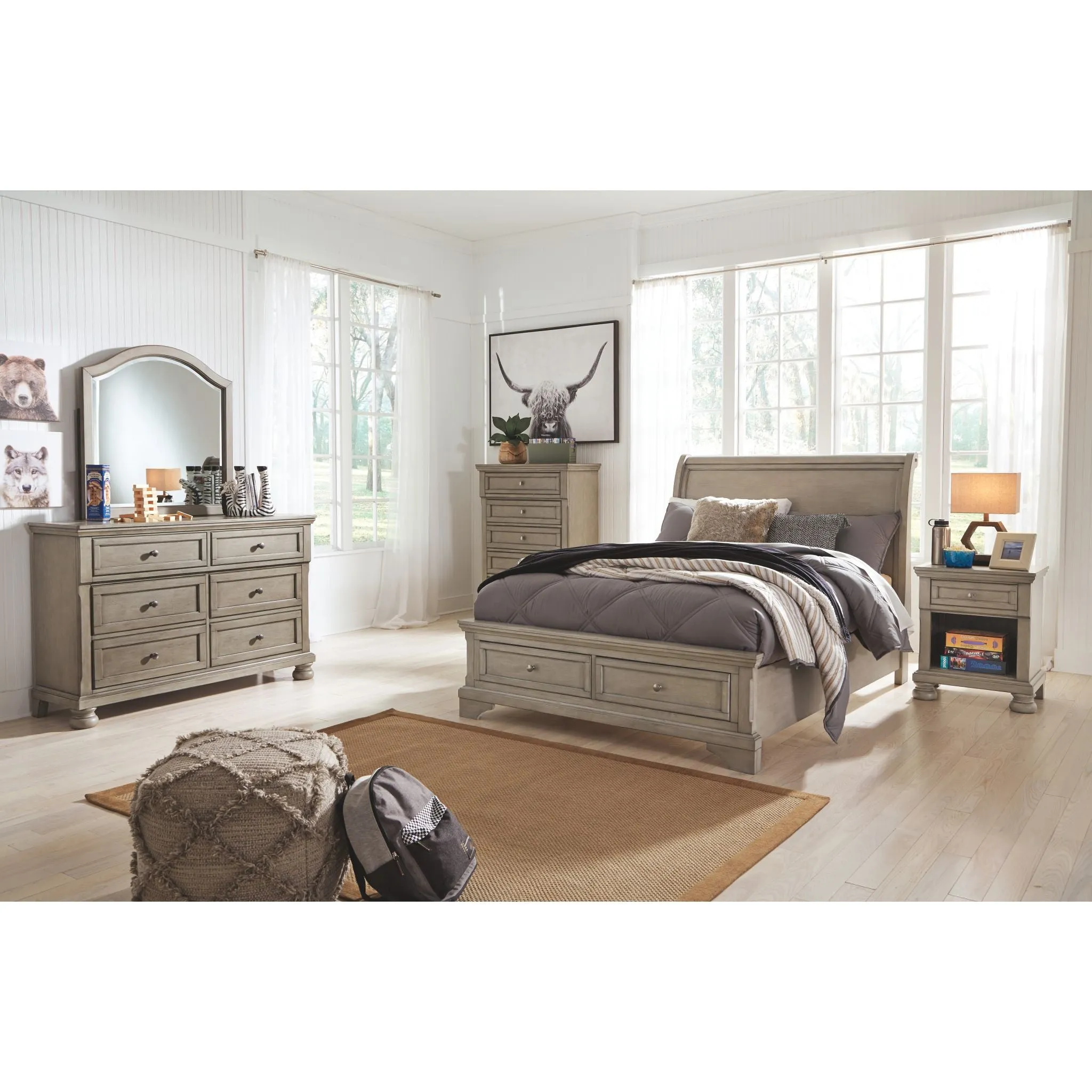 Lettner 5 Piece Full Sleigh Bedroom