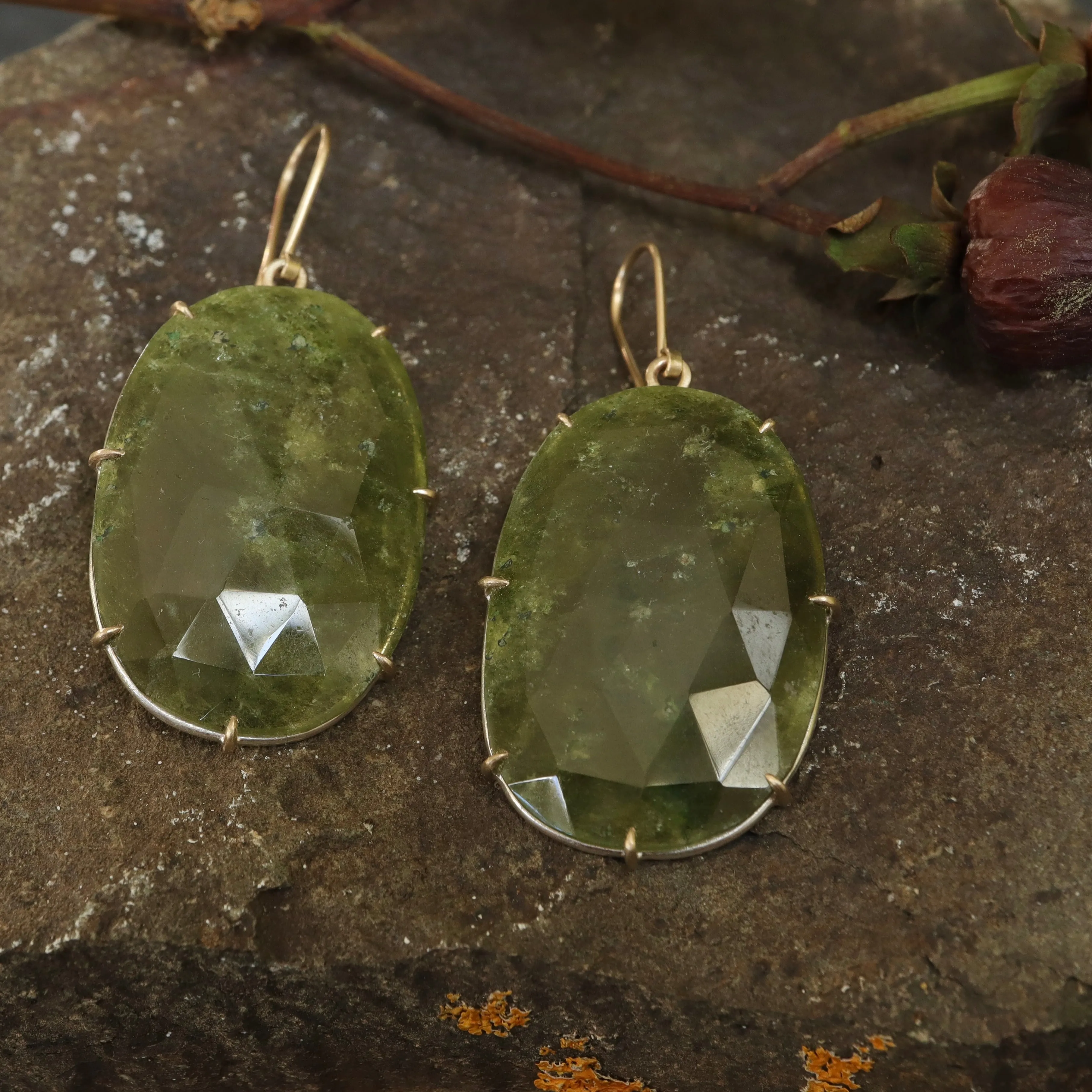 Meadow Idocrase Vesuvianite Vanity Earrings