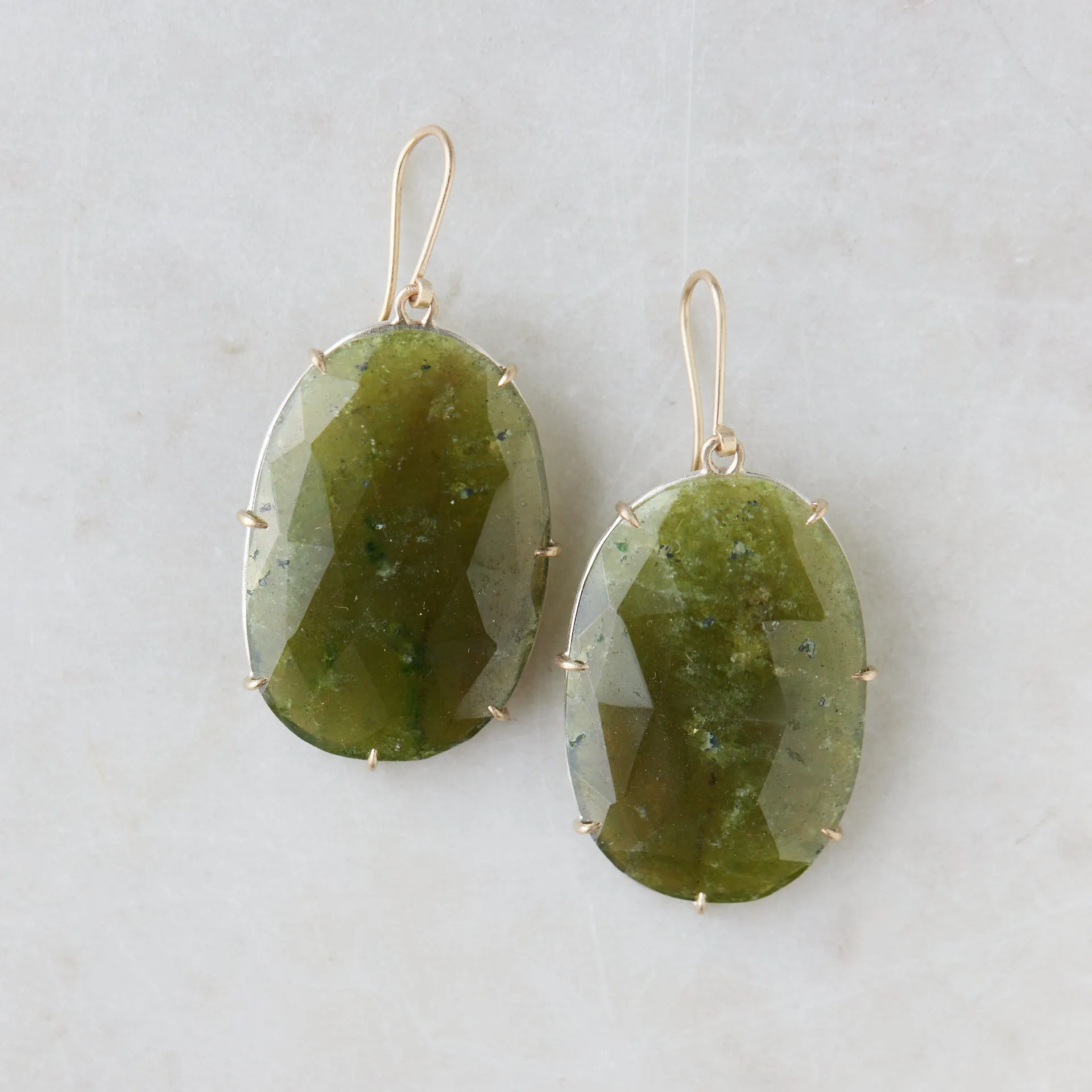 Meadow Idocrase Vesuvianite Vanity Earrings