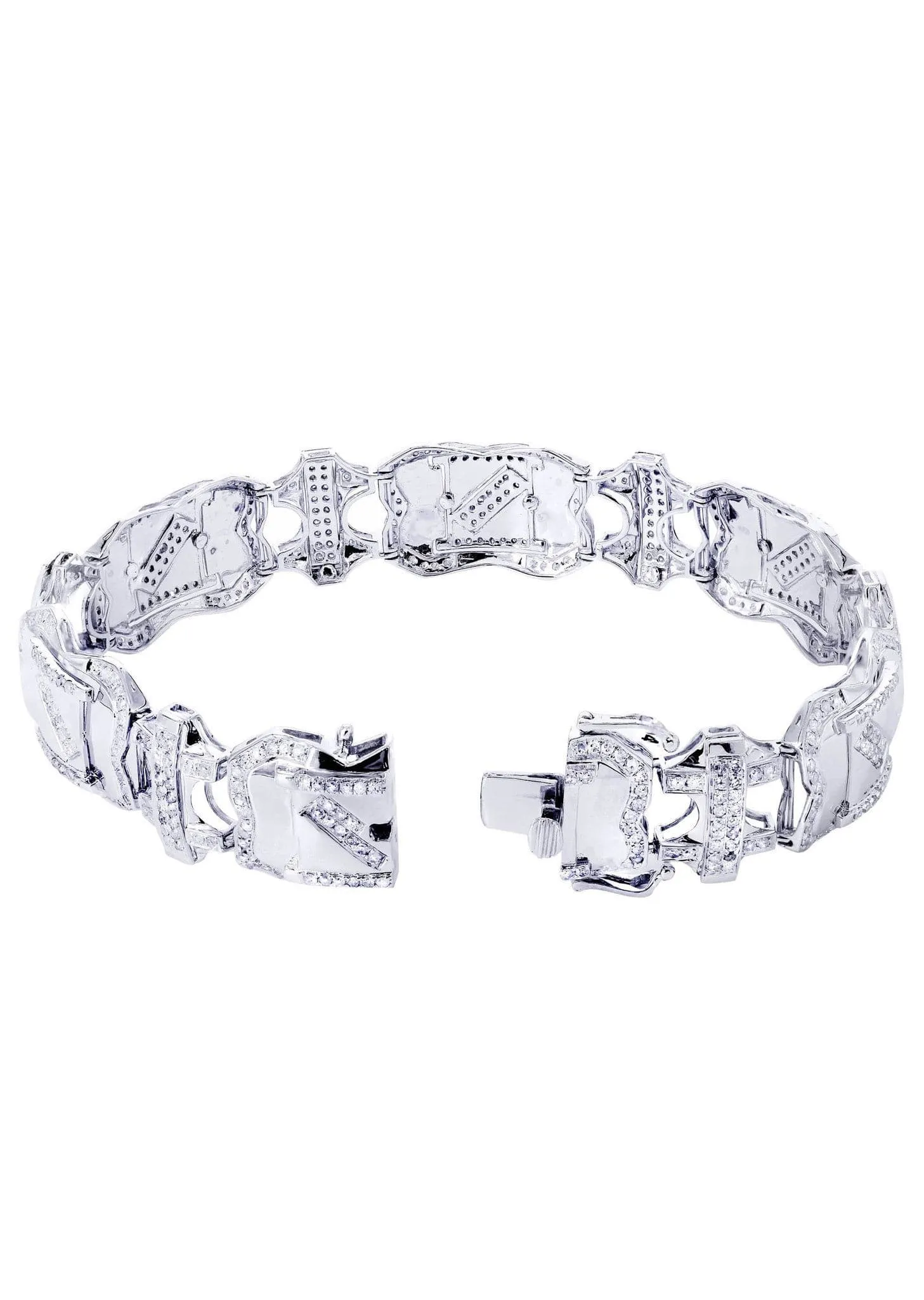 Mens Diamond Bracelet White Gold| 4.11 Carats| 29.53 Grams