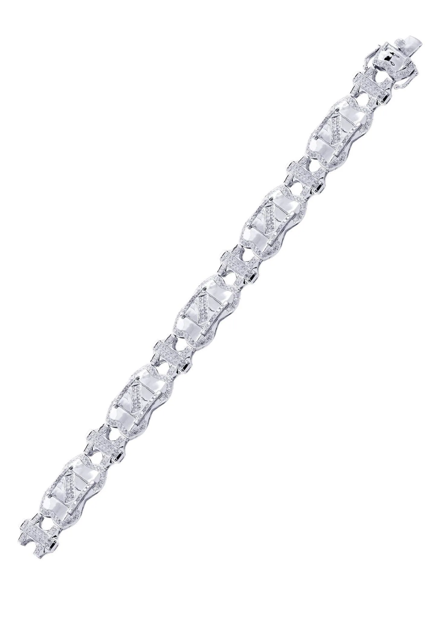 Mens Diamond Bracelet White Gold| 4.11 Carats| 29.53 Grams