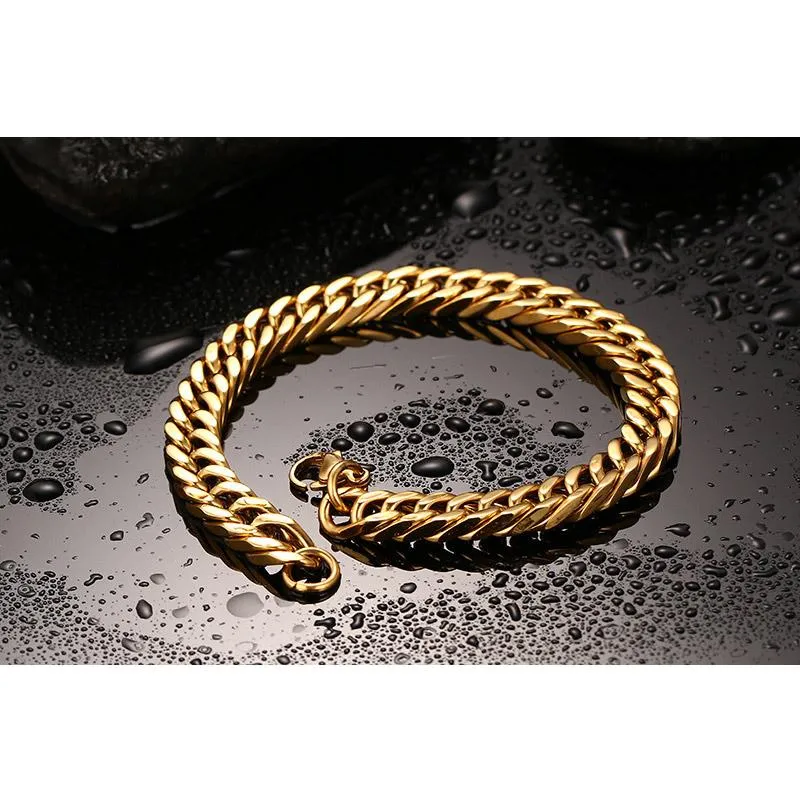 Men's Kingpin Cut Gold Chain Bracelet