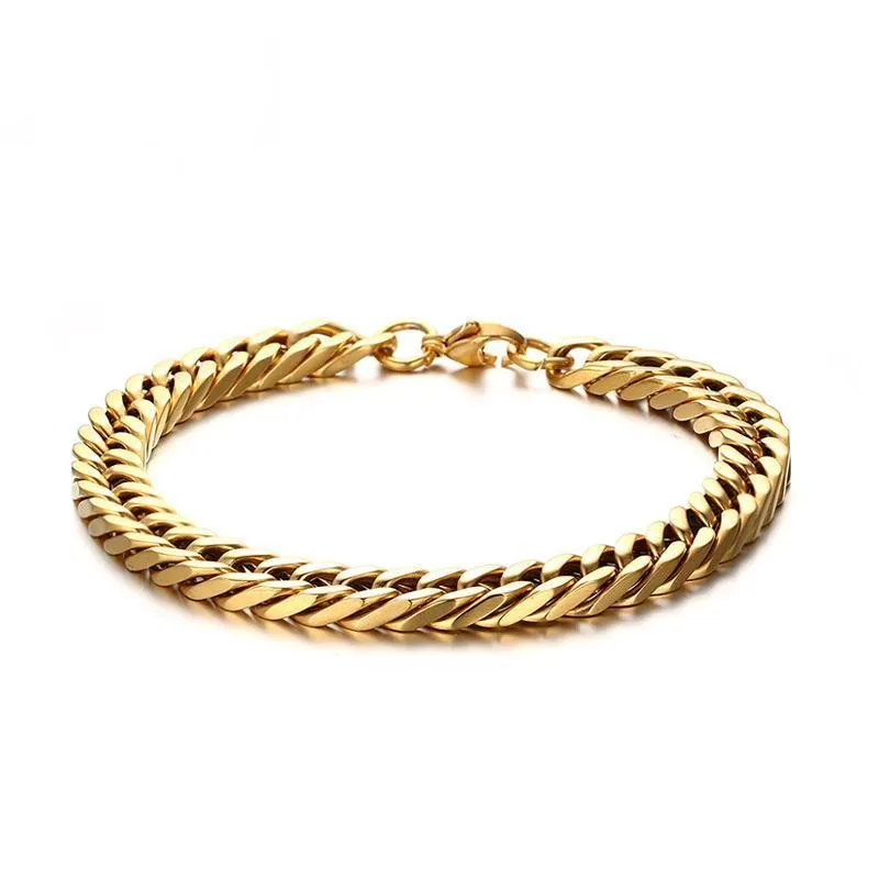 Men's Kingpin Cut Gold Chain Bracelet