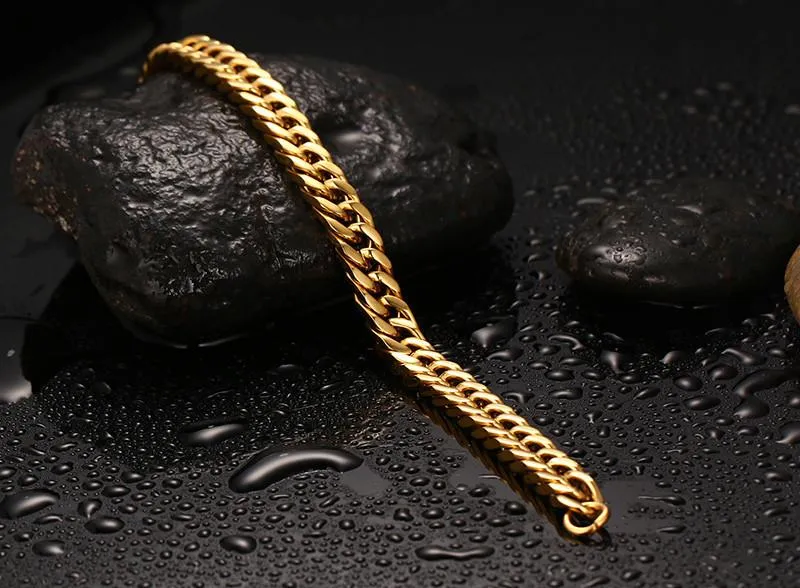 Men's Kingpin Cut Gold Chain Bracelet