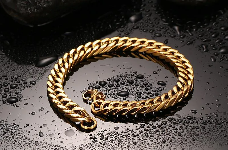 Men's Kingpin Cut Gold Chain Bracelet