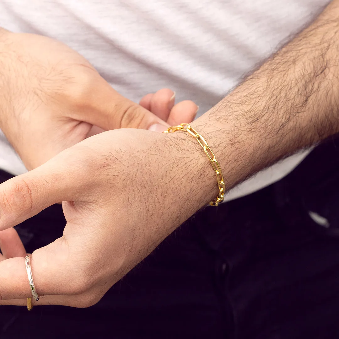 Men's Paperclip Chain Bracelet | Gold