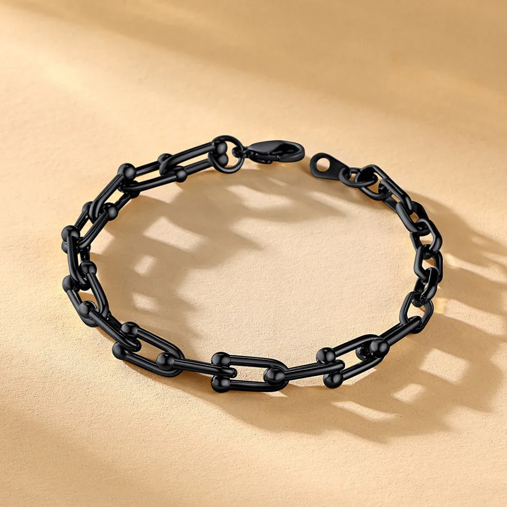 Minimalist Paperclip Link Chain Bracelet for Men Women