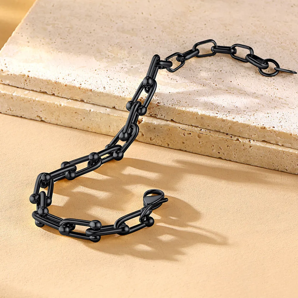 Minimalist Paperclip Link Chain Bracelet for Men Women