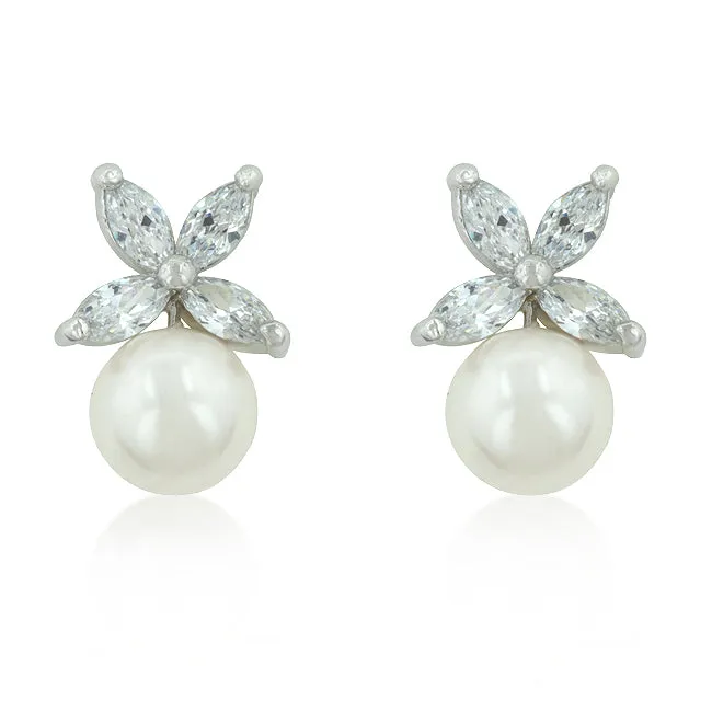 Misty Freshwater Pearl Stud Earrings