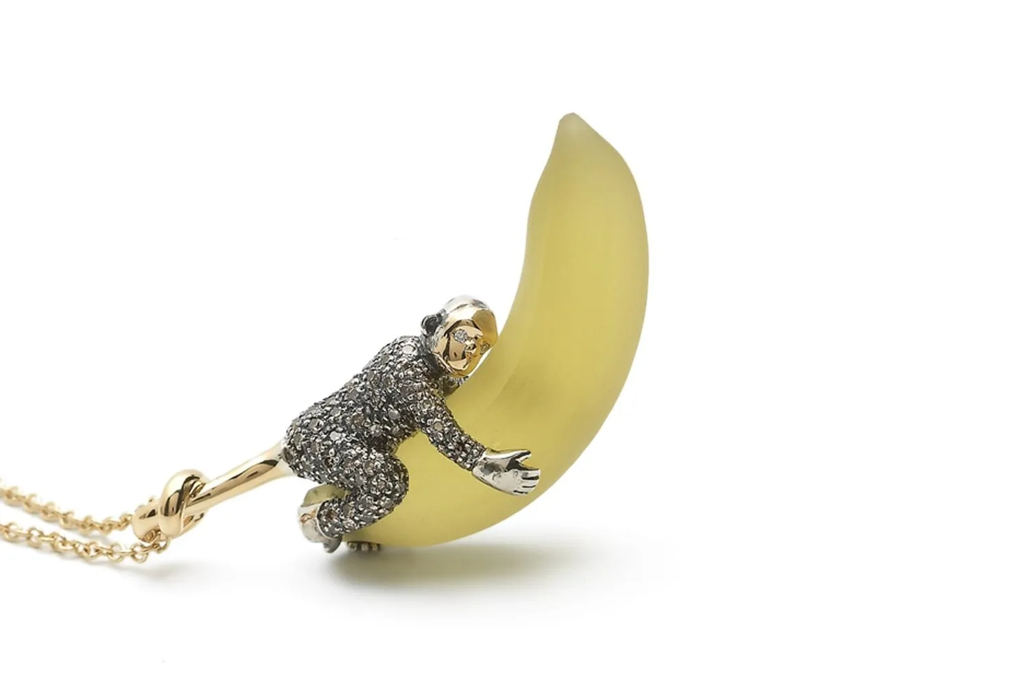 Monkey on Banana Necklace