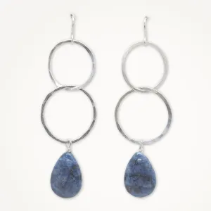 Moon Halo Earrings, Choice of Gemstone