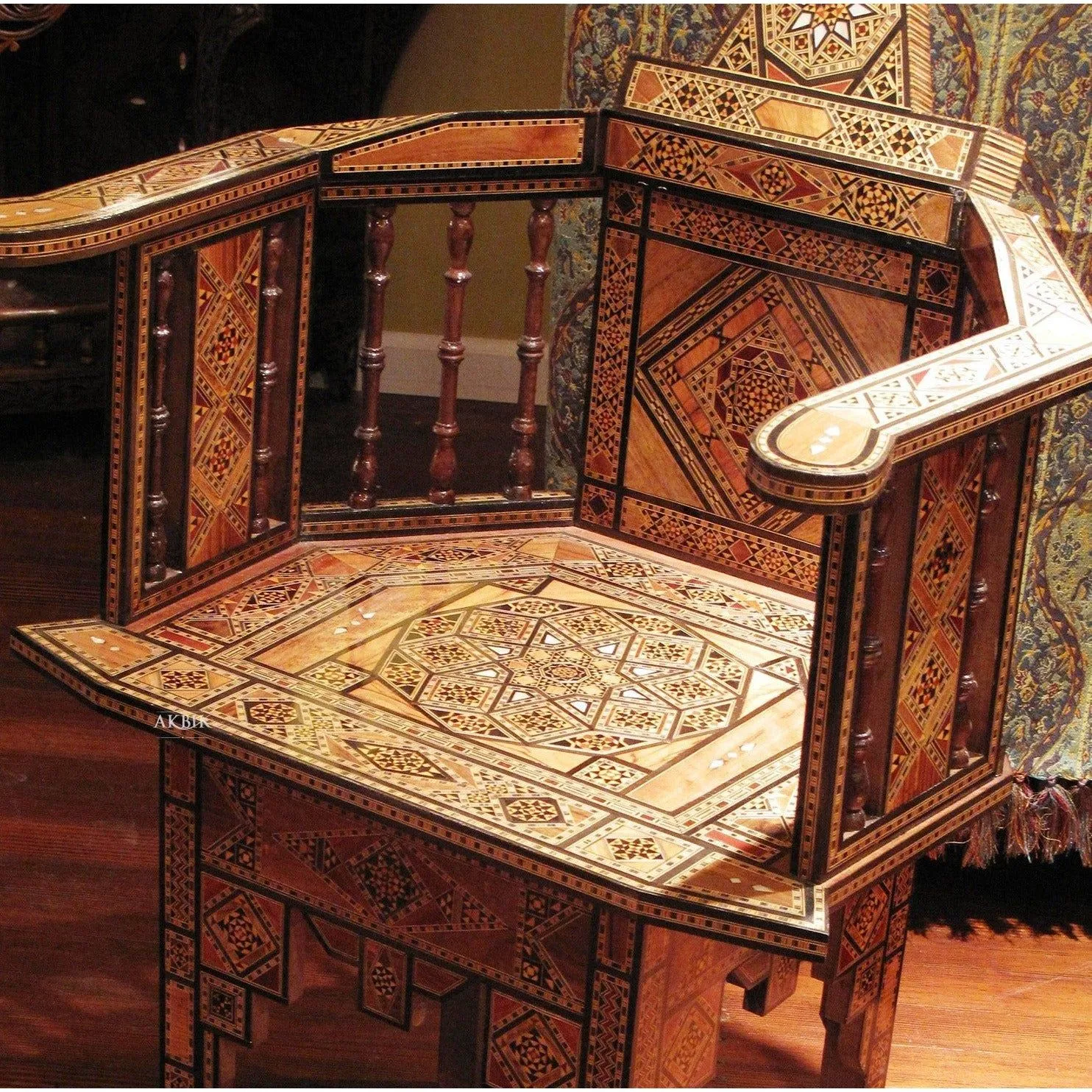 Mosaic Marquetry Levantine Armchair