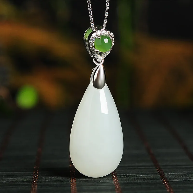 Natural Jade Pendant Nephrite Silver Pendant PT186