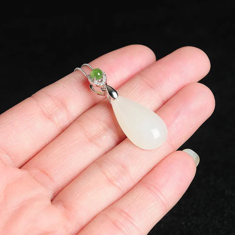 Natural Jade Pendant Nephrite Silver Pendant PT186