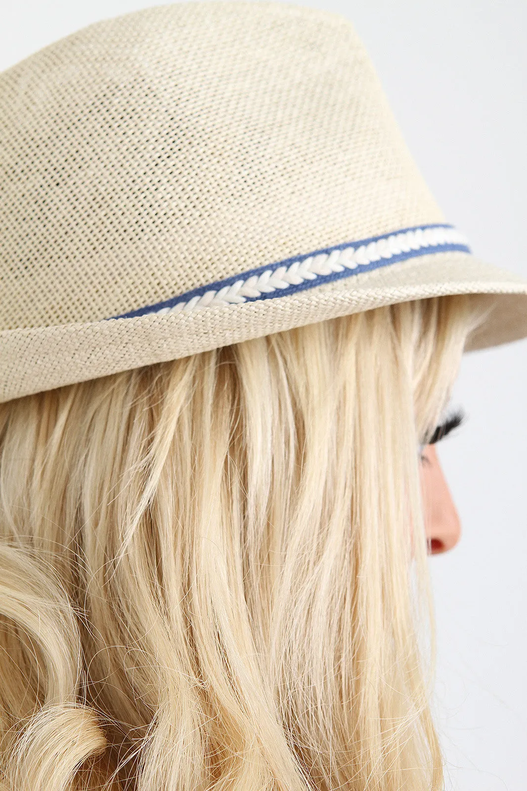 Nautical Trim Straw Fedora