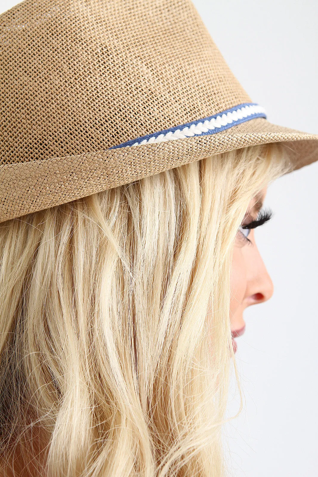 Nautical Trim Straw Fedora