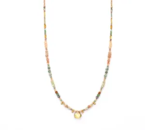 Necklace 18k Gold Vermeil with Citrine & Sunstone