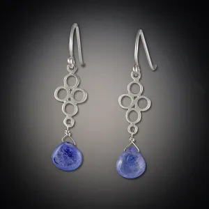 NEW! Sterling Silver Small Open Filigree Tanzanite Earrings by Ananda Khalsa