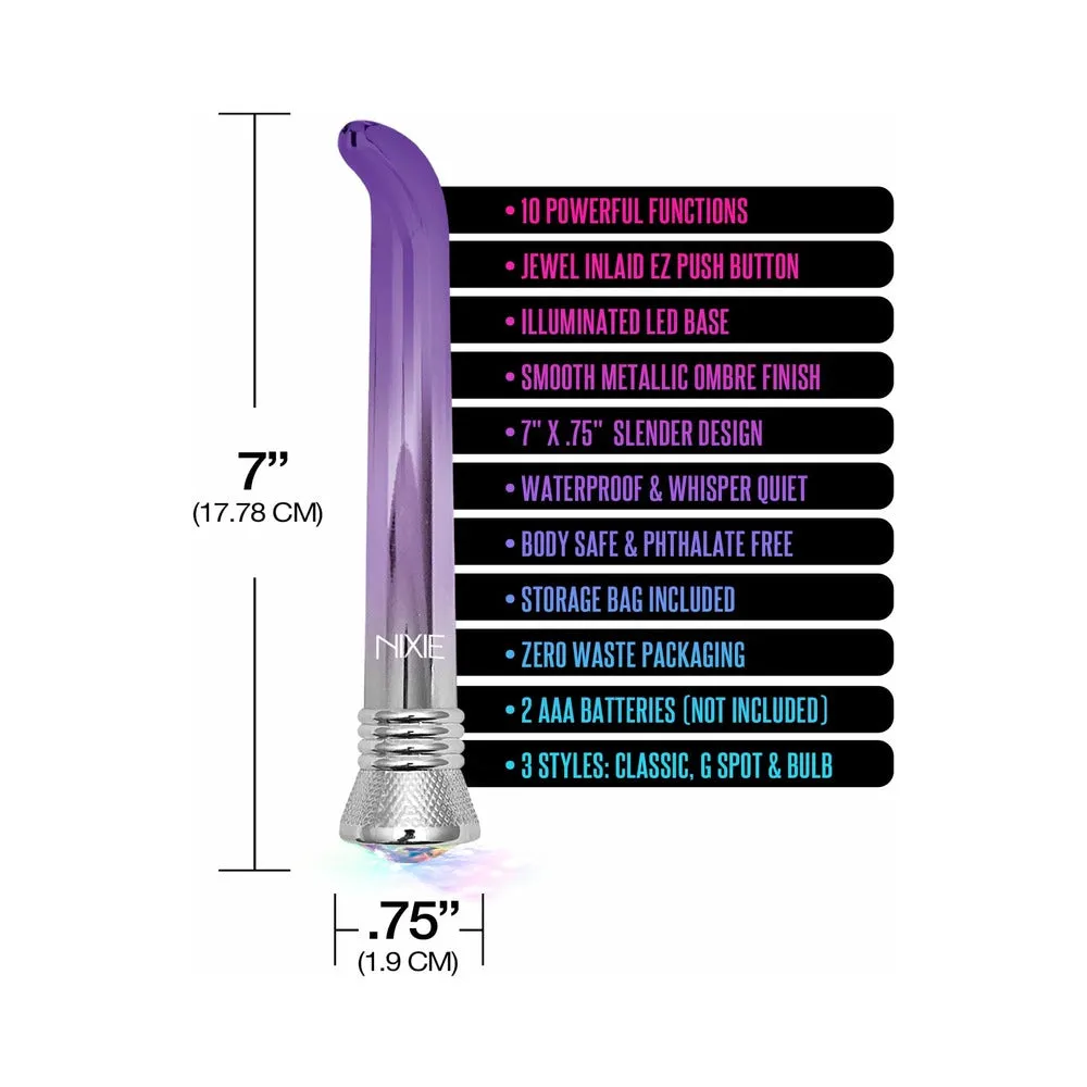 Nixie Waterproof 10-function G-spot Vibe - Purple Ombre Glow