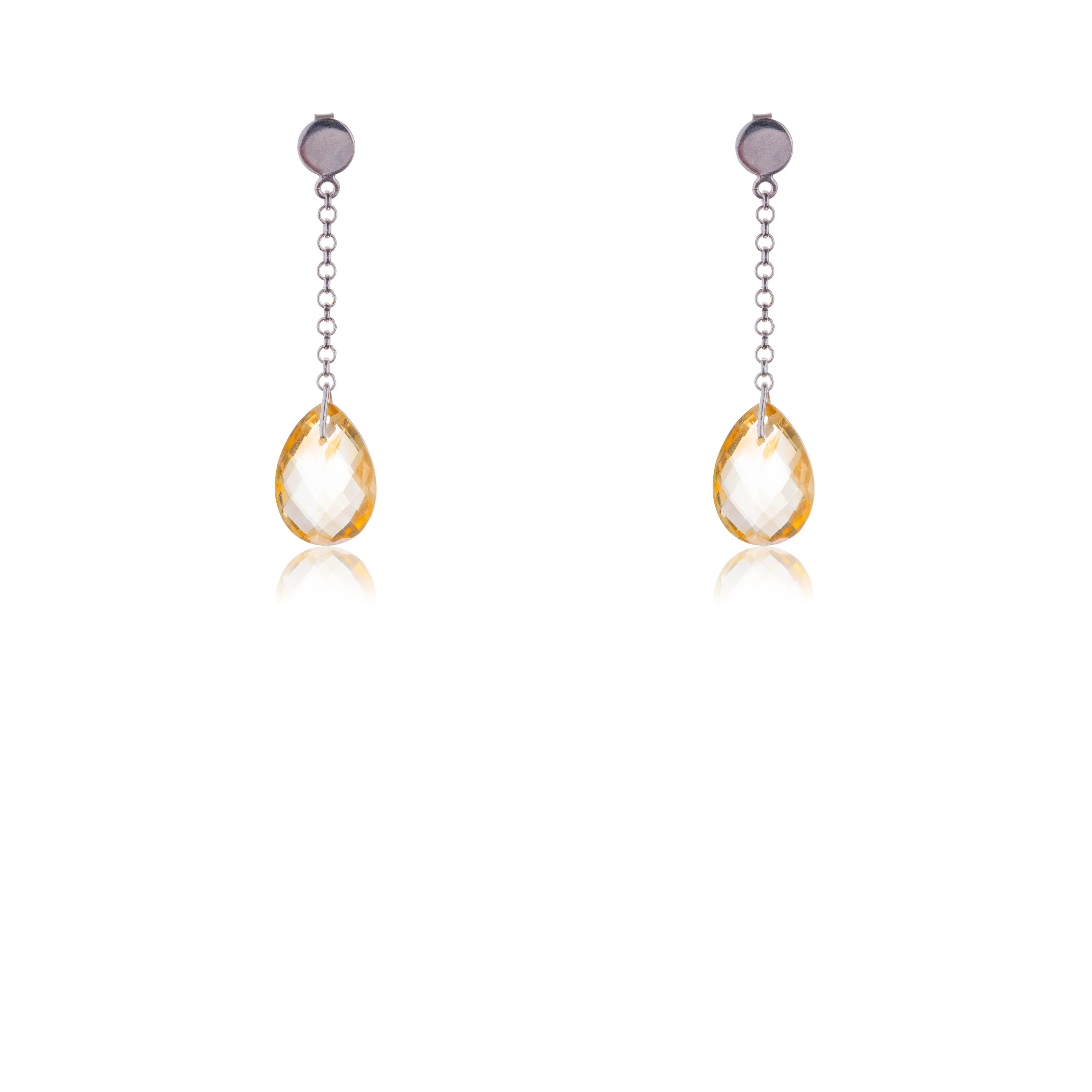 Noa Citrine Earrings, Sterling Silver