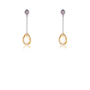 Noa Citrine Earrings, Sterling Silver