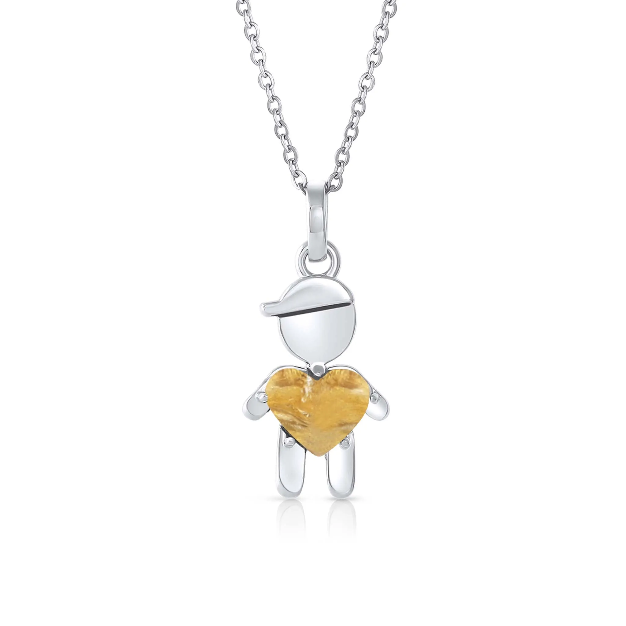 NOVEMBER Birthstone Boy Necklace in Citrine