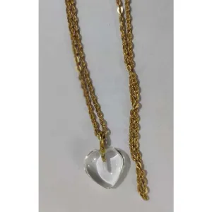 ONEarth Clear Quartz Stone Pendant with Golden Chain