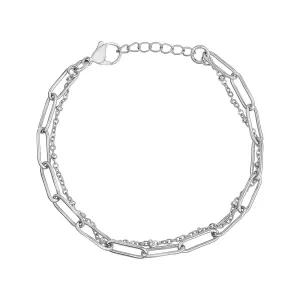 Paperclip Double Chain Bracelet