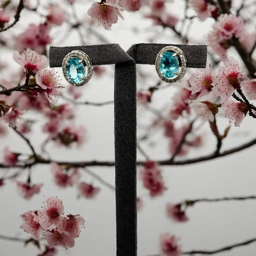 PARAIBA EARRINGS WHITE GOLD