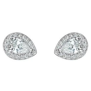 Pear Shape Diamond Stud Earrings