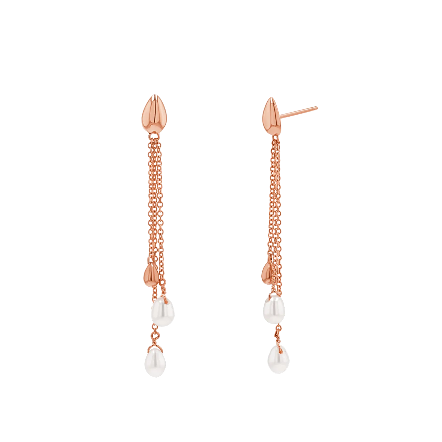 Pearl Drop Chain Earrings