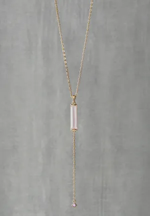 Pendulum Necklace - Rose quartz & pink sapphire